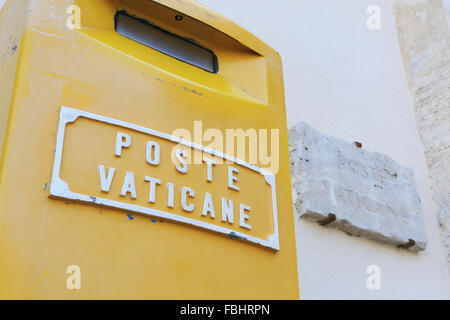 Post box outside St Peter's Basilica, Vatican City, Rome, Italy. Stock Photo