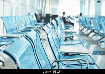 Departure waiting room of Kalimarau airport Stock Photo