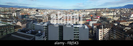 Panoramic View of Geneva, Switzerland Stock Photo