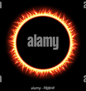 Abstract burning star circle view Stock Photo