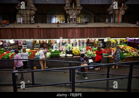 People shopping, market hall, Mercato Oriental, Genoa, Liguria, Italy Stock Photo