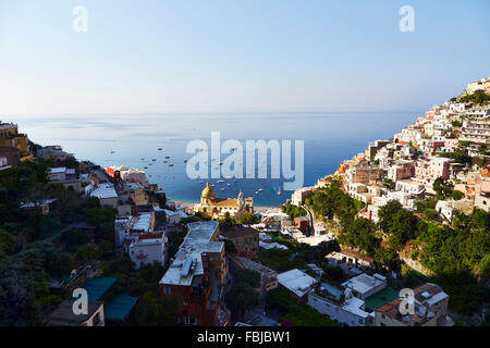 Sorrento, valley, hill, sea, boats, view from above, Italy, travel Stock Photo