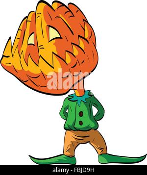 Cartoon monster. Boogeyman. Jack-o'-lantern. Stock Vector