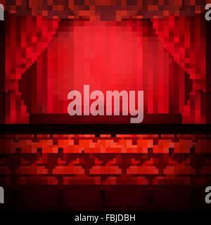 Red curtain template. EPS 10 Stock Vector