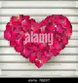 Heart made from rose petals. EPS 10 Stock Vector