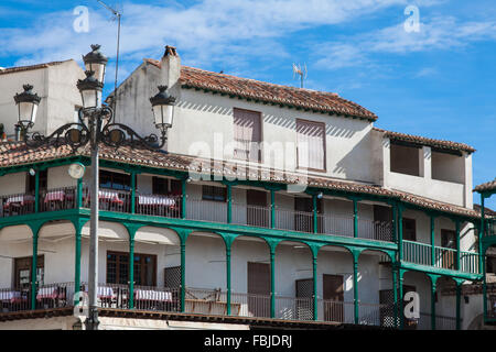 Main square, Touristic village in Madrid province, Chinchon, Spain Stock Photo