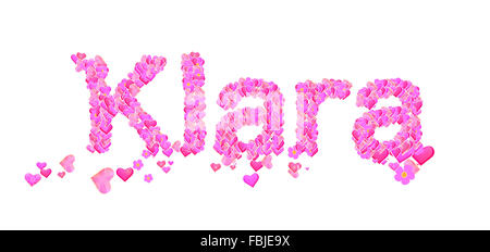 Name set with hearts decorative lettering type design Stock Photo