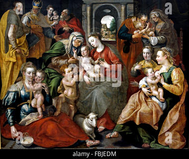 MAARTEN DE VOS  THE FAMILY OF SAINT ANNE 1585 Flemish Belgian Belgium Stock Photo