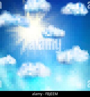 Sun in the blue sky. EPS 10 Stock Vector