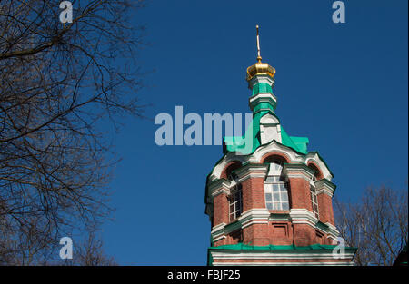Tower of Cathedral of Aleksandr Nevskiy. Belarus. Minsk. Stock Photo