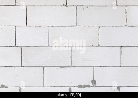 White block bricks of a newly built house. Stock Photo