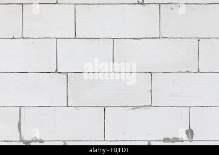 White block bricks of a newly built house. Stock Photo