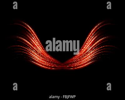 Wings in Flame and Fire on black. EPS 10 Stock Vector