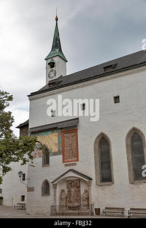 St George Church with religious Keutschach monument in Salzburg fortress Hohensalzburg, Austria. Stock Photo
