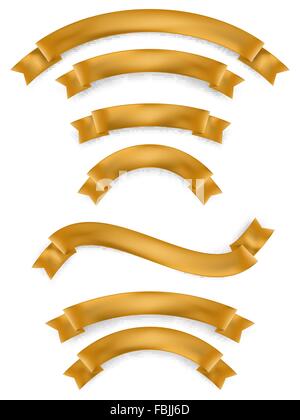 Set of gold ribbons. EPS 10 Stock Vector