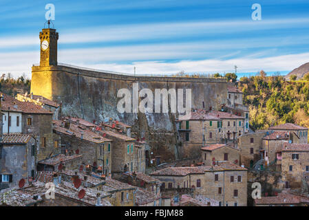 Medieval buildings in Etruscan town, Sorano. Stock Photo