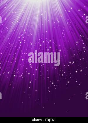 Snow and stars are falling on purple rays. EPS 8 Stock Vector Image ...