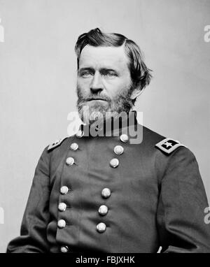 Ulysses S Grant, portrait of the 18th President of the USA, in military uniform, c. 1862-1864 Stock Photo