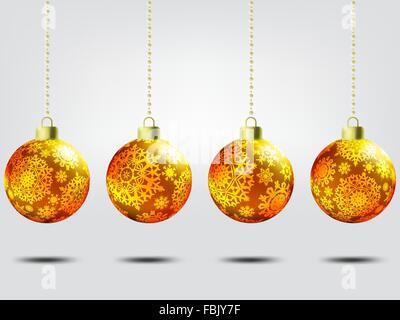 Christmas balls over elegant background. EPS 8 Stock Vector
