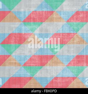 seamless pattern with abstract, geometric, colorful ornament over old paper texture. vector retro background design Stock Vector
