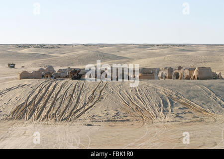 NEFTA; TUNISIA - DEC 8; Original movie scenery for Star Wars film in the Sahara desert; Tunisia December 08; 2004 Stock Photo