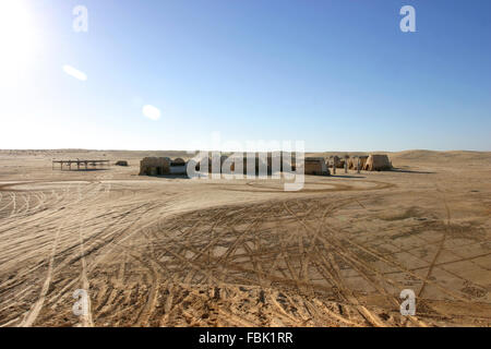 NEFTA; TUNISIA - DEC 8; Original movie scenery for Star Wars film  in the Sahara desert; Tunisia December 08; 2004 Stock Photo