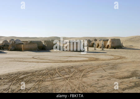 NEFTA; TUNISIA - DEC 8; Original movie scenery for Star Wars film  in the Sahara desert; Tunisia December 08; 2004 Stock Photo