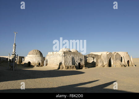 NEFTA; TUNISIA - DEC 8; Original movie scenery for Star Wars film  in the Sahara desert; Tunisia December 08; 2004 Stock Photo