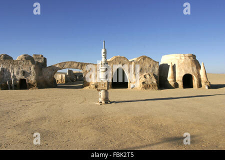 NEFTA; TUNISIA - DEC 8; Original movie scenery for Star Wars film  in the Sahara desert; Tunisia December 08; 2004 Stock Photo