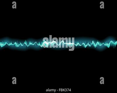 Sound waves oscillating on black. EPS 10 Stock Vector