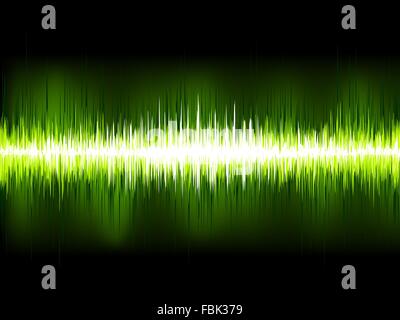 Sound waves oscillating on black. EPS 10 Stock Vector