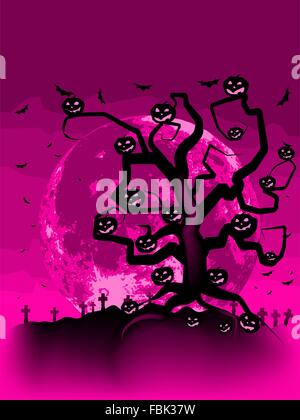 Silhouette Halloween tree with bats Stock Vector Image & Art - Alamy