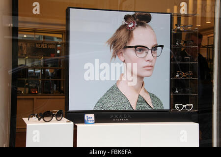 Prada Eyewear Advertisment in Portugal Stock Photo
