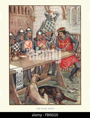 Illustration from the story of Robin Hood. Robin Hood and the Black Arrow. By Walter Crane Stock Photo