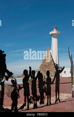 Lighthouse and Pyramid on Donkin Reserve, Port Elizabeth, Nelson Mandela Bay Municipality, Eastern Cape Province, South Africa Stock Photo