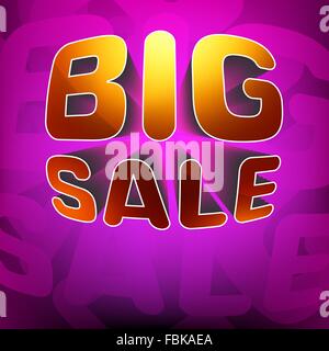 Zoom shine text Big Sale on purple. EPS 8 Stock Vector