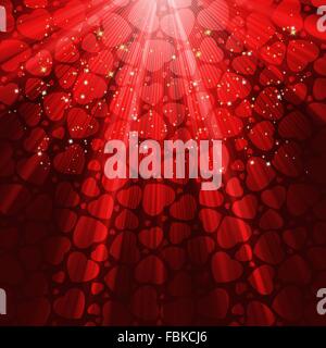 Love bright theme with hearts and stars. EPS 8 Stock Vector