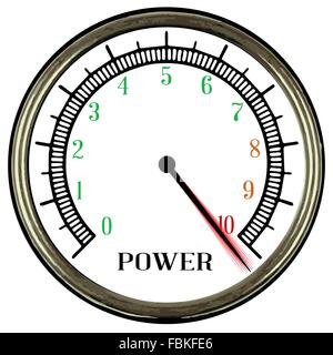 A round style power meter isolated on a white background Stock Vector