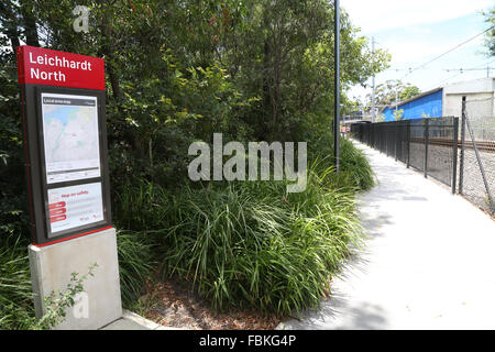 Leichhardt North light rail station in Sydney’s inner west. Stock Photo