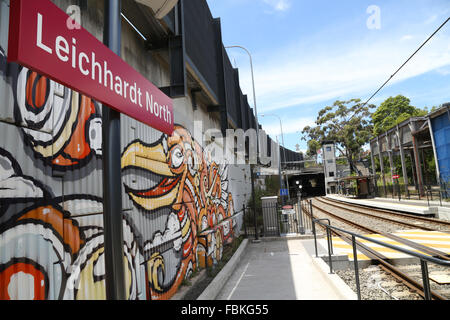 Leichhardt North light rail station in Sydney’s inner west. Stock Photo