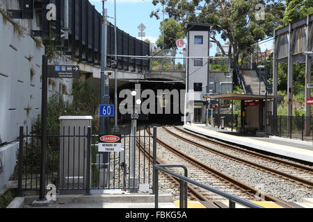 Leichhardt North light rail station in Sydney’s inner west. Stock Photo