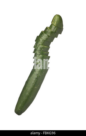 Japanese cucumber half sliced isolated on white background Stock Photo