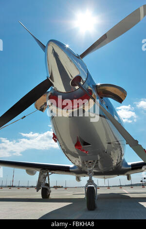 Close up airplane propeller with sun flare on sky background Stock ...