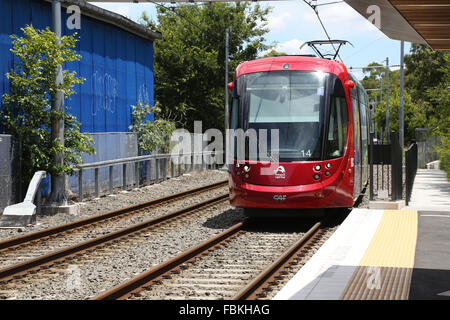 Leichhardt North light rail station in Sydney’s inner west. Stock Photo