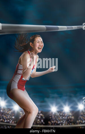 Japanese female high jump athlete Stock Photo
