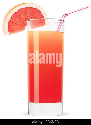 glass of grapefruit juice isolated on white background. Stock Photo