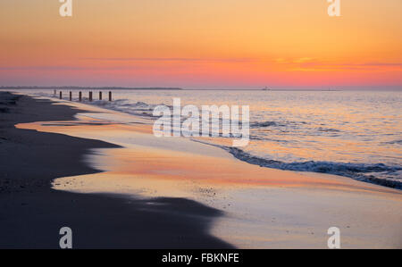 Sunrise over the beach Cape May NJ. Stock Photo