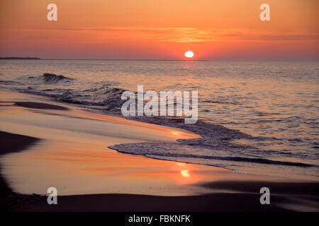 Sunrise over the beach Cape May NJ. Stock Photo