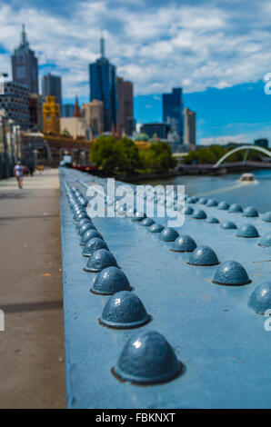 Views of Melbourne City along the South Bank Precinct Stock Photo