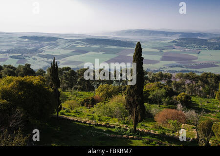 View from mountain Tabor, Galilee, Israel Stock Photo